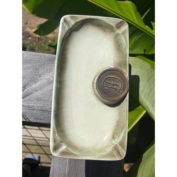 Vintage The Hyde Park Ashtray. #1935. Rectangle. Greenish/brown. made in USA - Picture 6 of 10